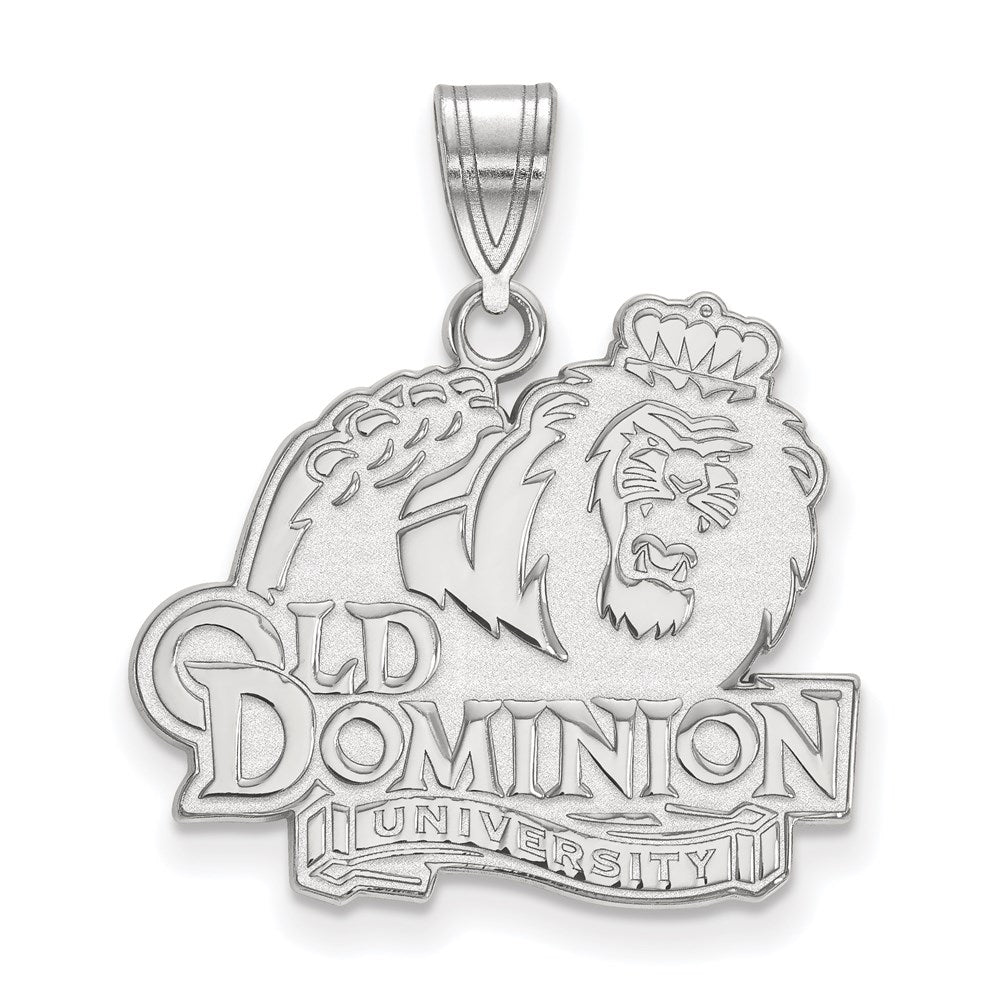 10K White Gold Logoart Old Dominion University Large Pendant