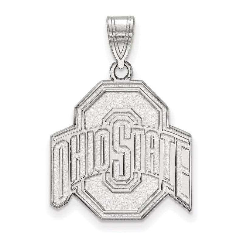 Sterling Silver Rhodium Plated Logoart The Ohio State University Large Pendant