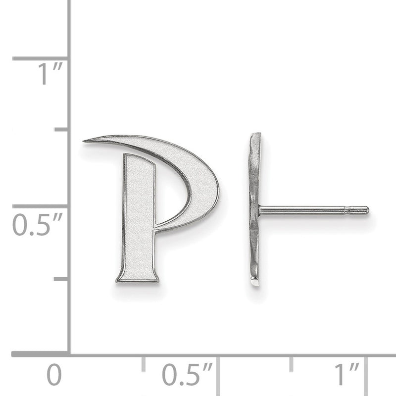 10K White Gold Logoart Pepperdine University Letter P Small Post Earrings
