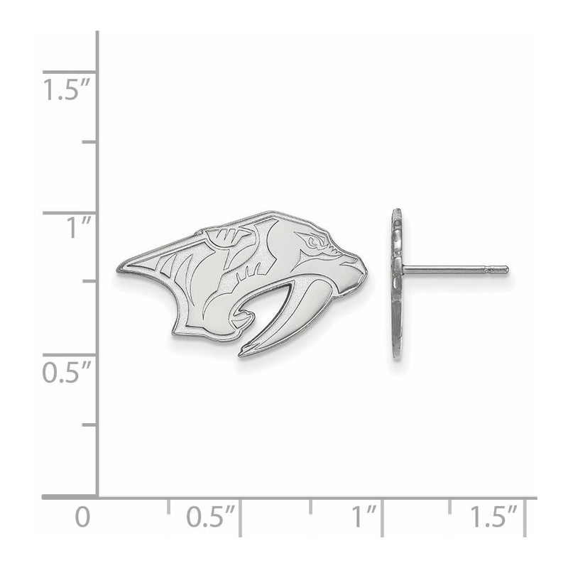 10K White Gold Nhl Logoart Nashville Predators Small Post Earrings