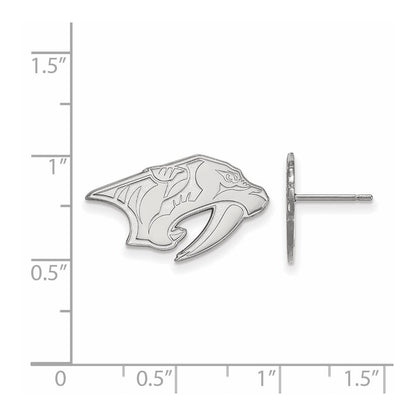 14K White Gold Nhl Logoart Nashville Predators Small Post Earrings