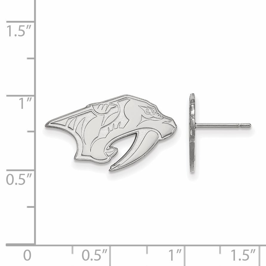 10K White Gold Nhl Logoart Nashville Predators Small Post Earrings