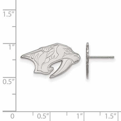 10K White Gold Nhl Logoart Nashville Predators Small Post Earrings