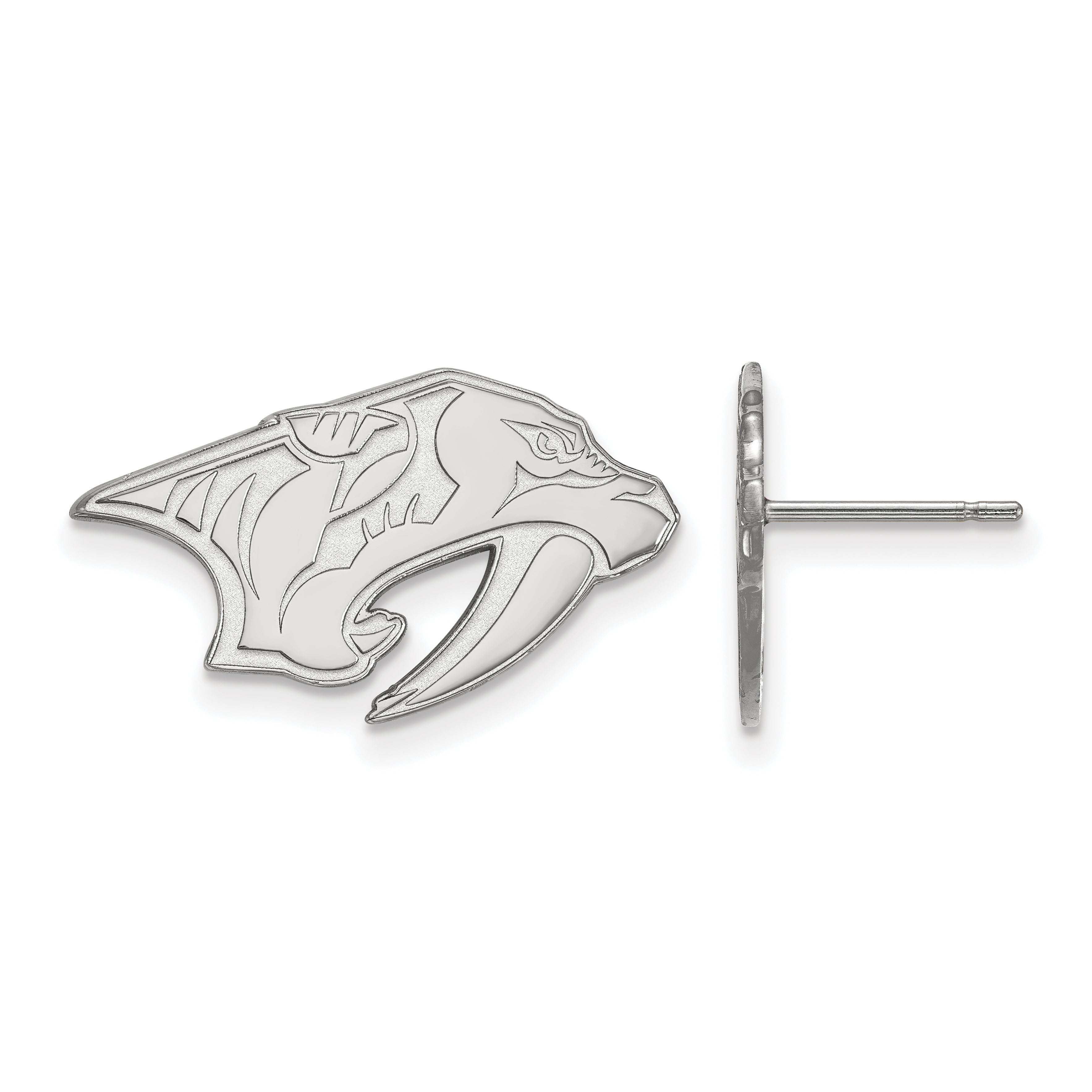 10K White Gold Nhl Logoart Nashville Predators Small Post Earrings