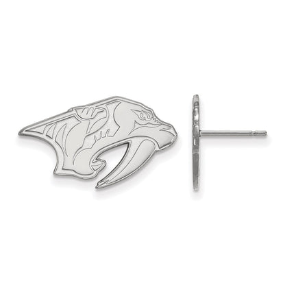 14K White Gold Nhl Logoart Nashville Predators Small Post Earrings