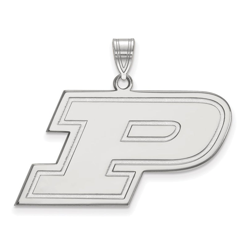 14K White Gold Logoart Purdue University Letter P Large Pendant