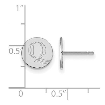 Sterling Silver Rhodium Plated Logoart Quinnipiac University Letter Q Extra Small Post Earrings