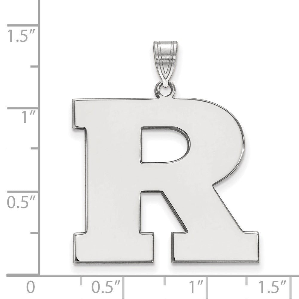 10K White Gold Logoart Rutgers University Letter R Extra Large Pendant