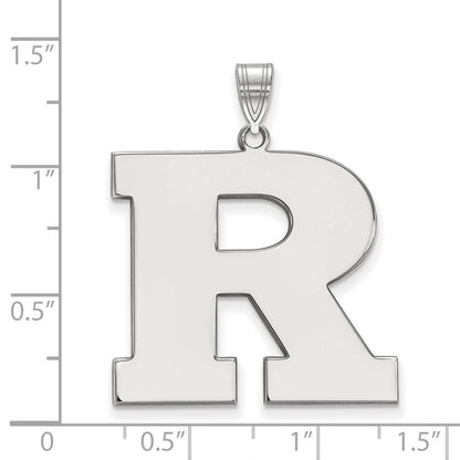 10K White Gold Logoart Rutgers University Letter R Extra Large Pendant