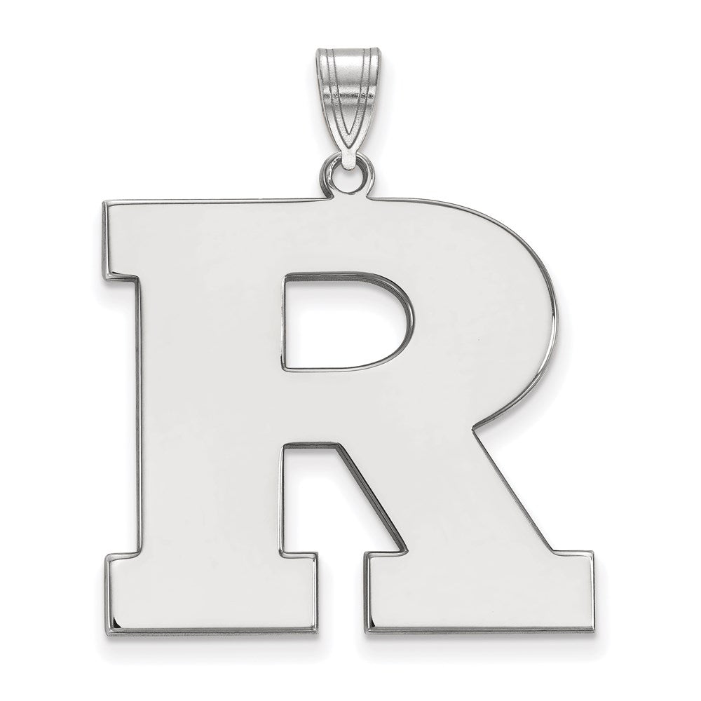 10K White Gold Logoart Rutgers University Letter R Extra Large Pendant