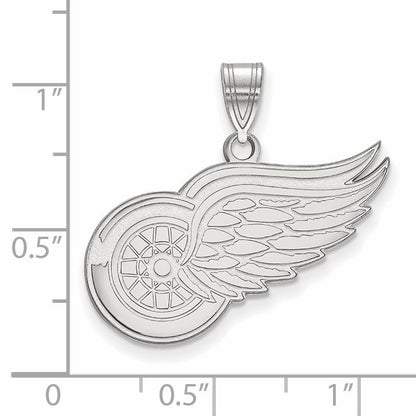 10K White Gold Nhl Logoart Detroit Red Wings Large Pendant