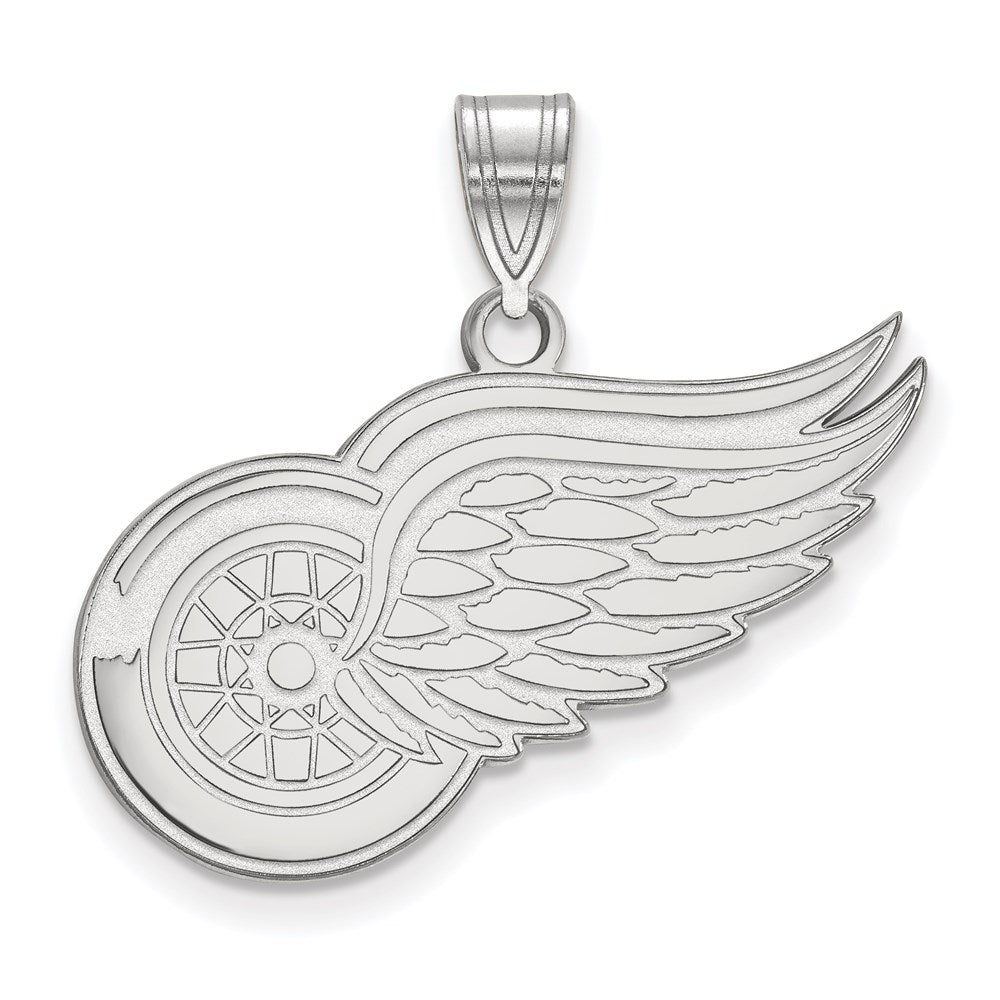 14K White Gold Nhl Logoart Detroit Red Wings Large Pendant