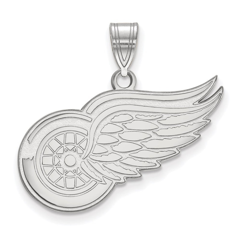 14K White Gold Nhl Logoart Detroit Red Wings Large Pendant