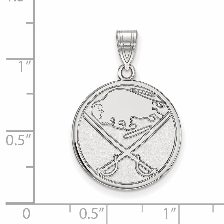 10K White Gold Nhl Logoart Buffalo Sabres Large Pendant