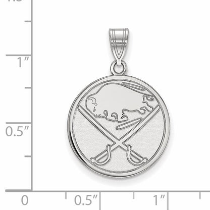 10K White Gold Nhl Logoart Buffalo Sabres Large Pendant
