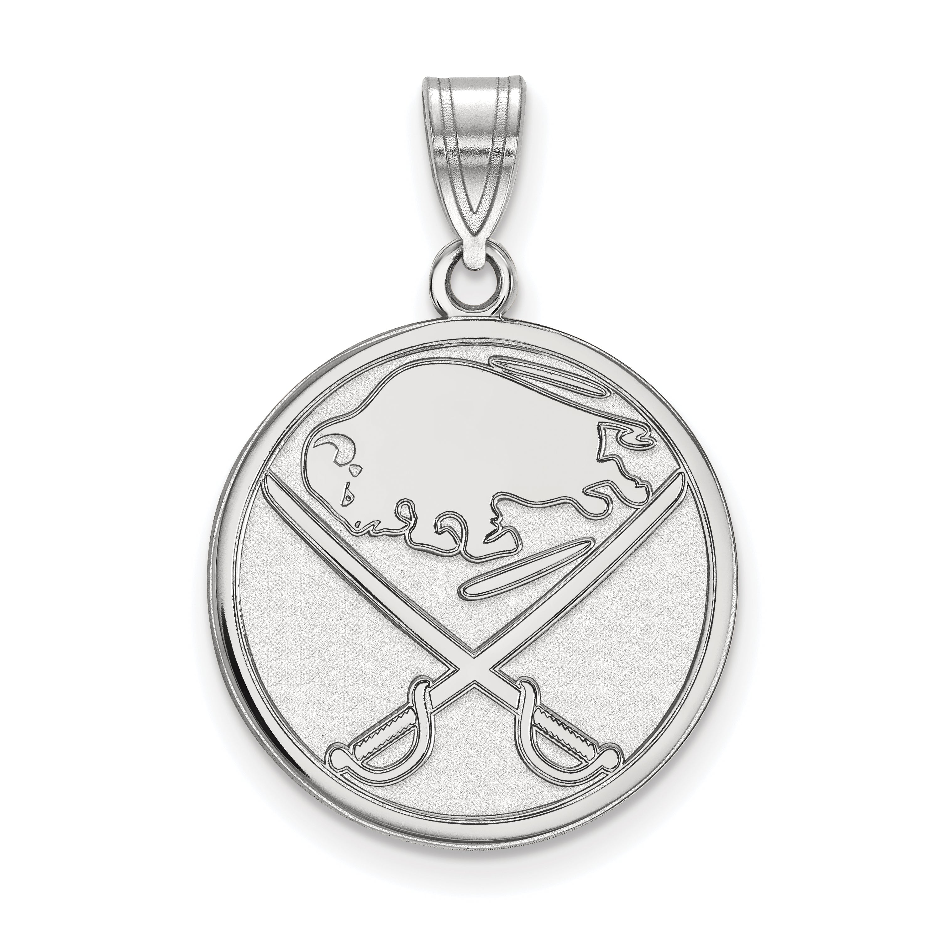 10K White Gold Nhl Logoart Buffalo Sabres Large Pendant