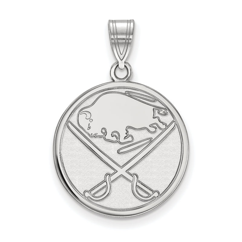 10K White Gold Nhl Logoart Buffalo Sabres Large Pendant