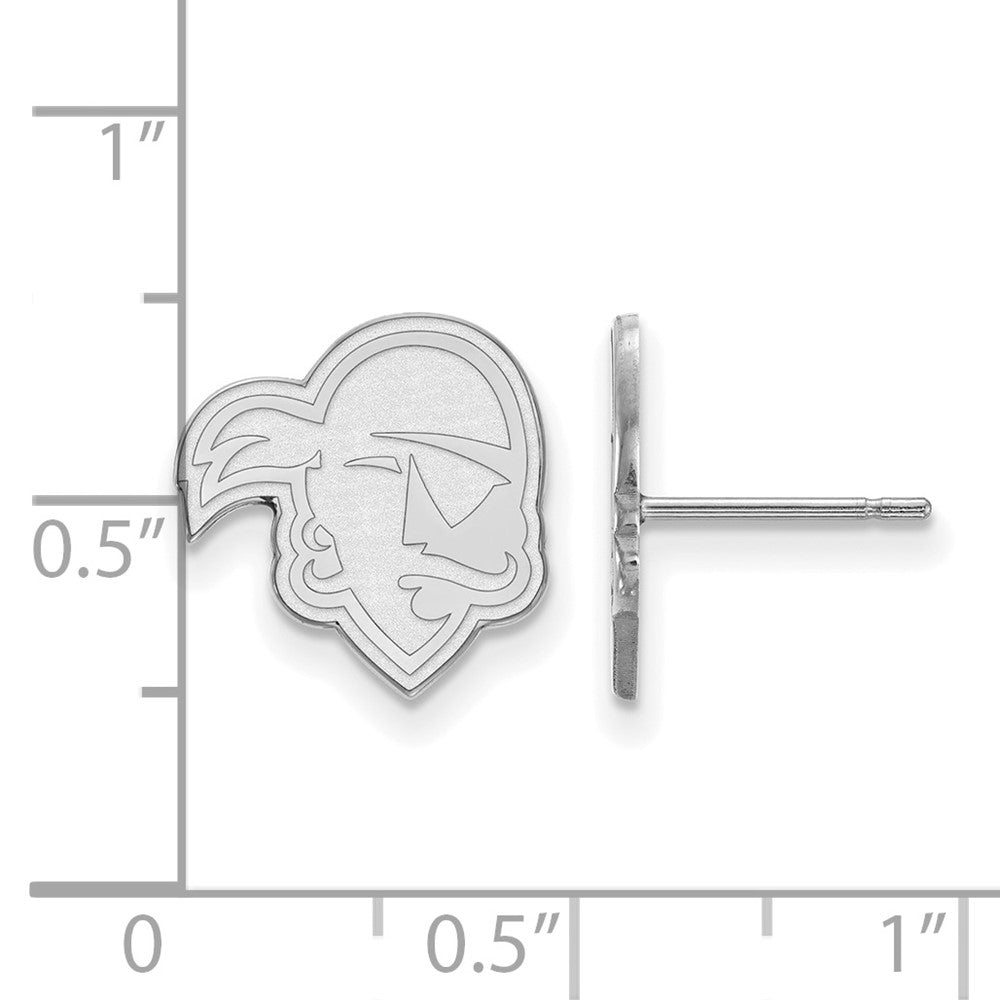 10K White Gold Logoart Seton Hall University Pirate Small Post Earrings