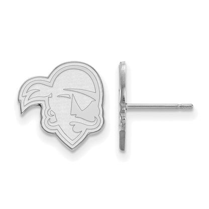 Sterling Silver Rhodium Plated Logoart Seton Hall University Pirate Small Post Earrings
