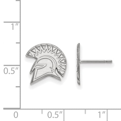 10K White Gold Logoart San Jose State University Spartan Small Post Earrings