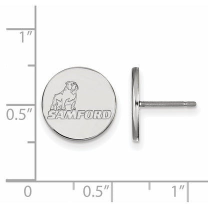 Sterling Silver Rhodium Plated Logoart Samford University Small Post Earrings