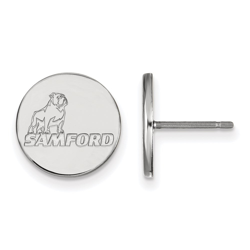 Sterling Silver Rhodium Plated Logoart Samford University Small Post Earrings