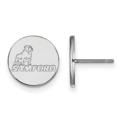 Sterling Silver Rhodium Plated Logoart Samford University Small Post Earrings