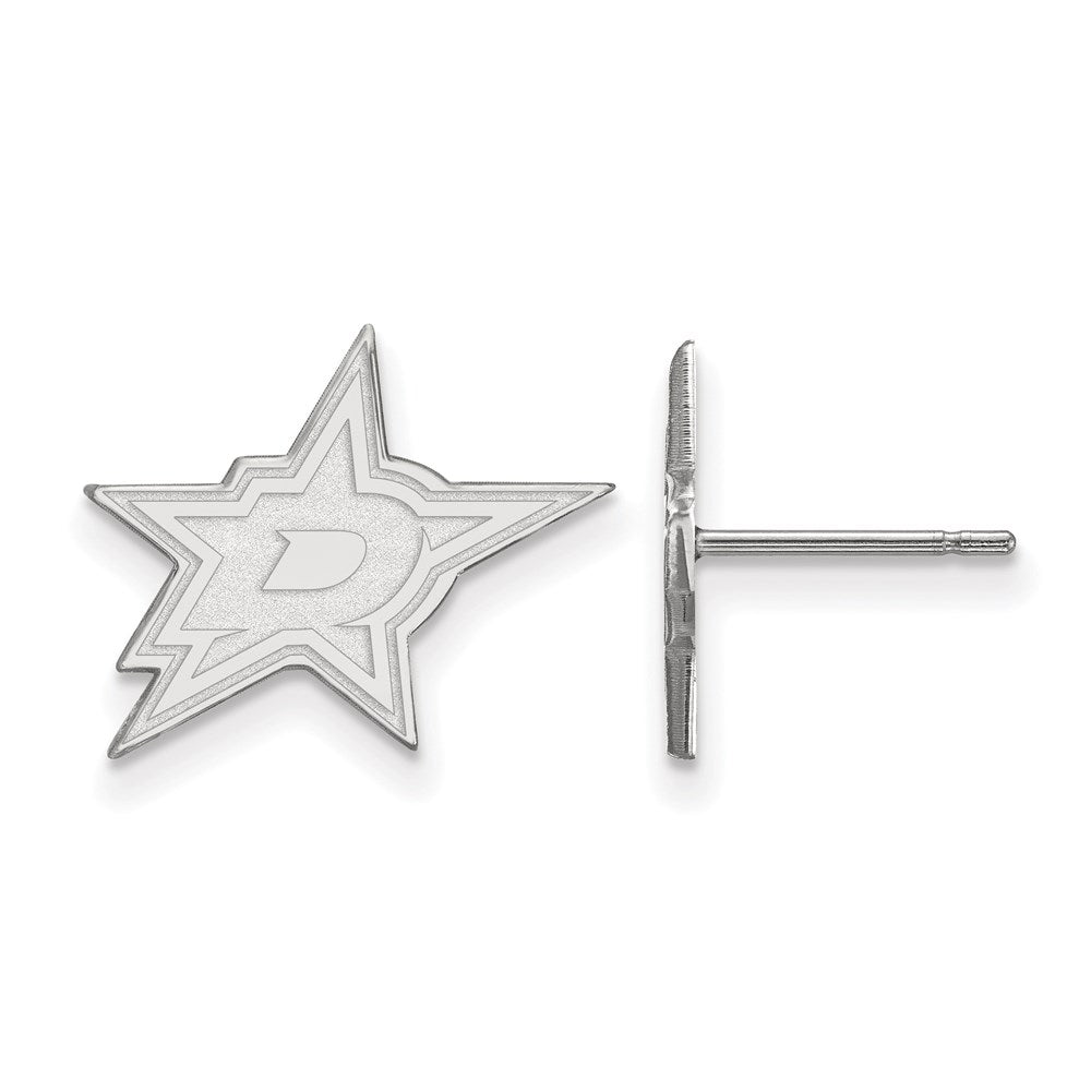 10K White Gold Nhl Logoart Dallas Stars Small Post Earrings