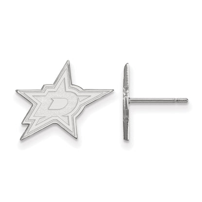 10K White Gold Nhl Logoart Dallas Stars Small Post Earrings