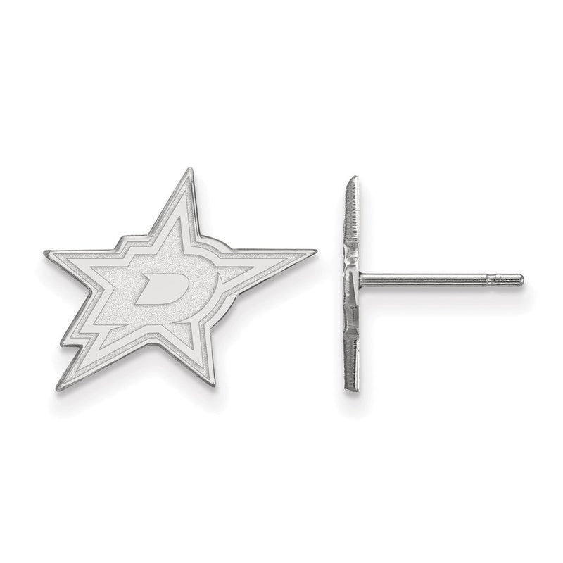10K White Gold Nhl Logoart Dallas Stars Small Post Earrings
