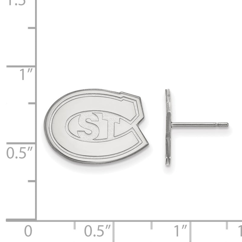 10K White Gold Logoart St. Cloud State University Small Post Earrings
