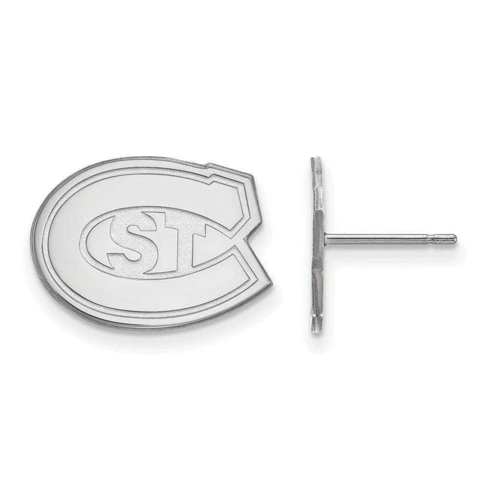 10K White Gold Logoart St. Cloud State University Small Post Earrings