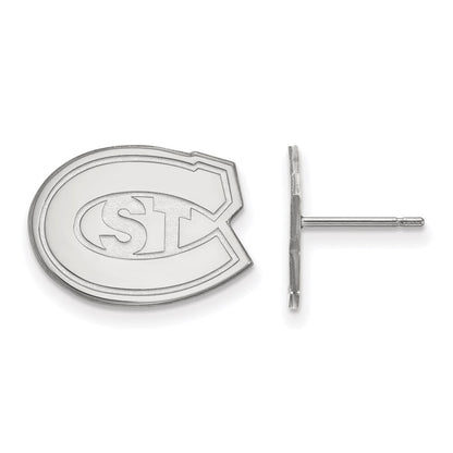 10K White Gold Logoart St. Cloud State University Small Post Earrings