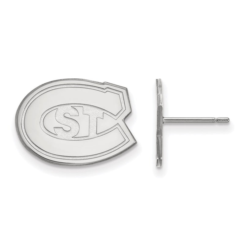10K White Gold Logoart St. Cloud State University Small Post Earrings