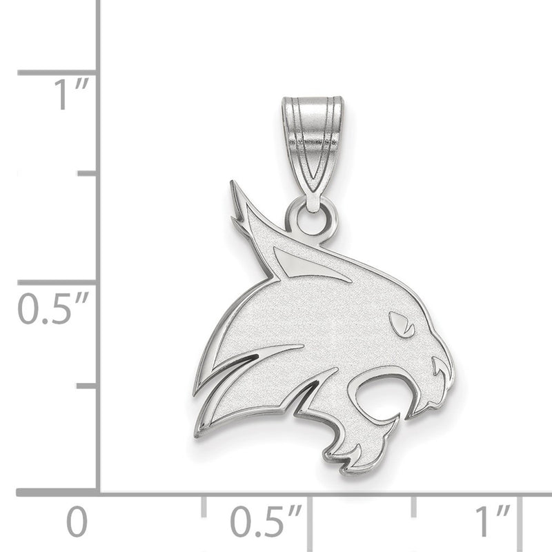 10K White Gold Logoart Texas State University Bobcat Large Pendant