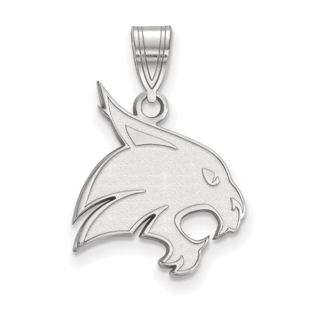 10K White Gold Logoart Texas State University Bobcat Large Pendant