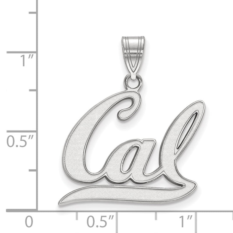 10K White Gold Logoart University Of California Berkeley Large Pendant