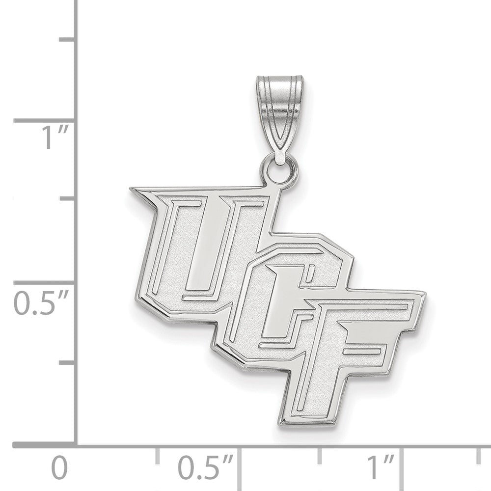 Sterling Silver Rhodium Plated Logoart University Of Central Florida U C F Large Pendant