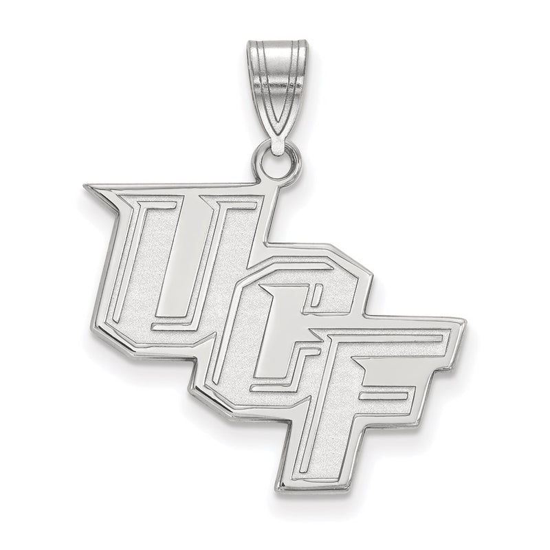 Sterling Silver Rhodium Plated Logoart University Of Central Florida U C F Large Pendant
