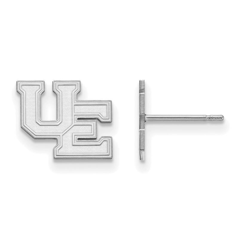 Sterling Silver Rhodium Plated Logoart University Of Evansville Purple Aces Small Post Earrings