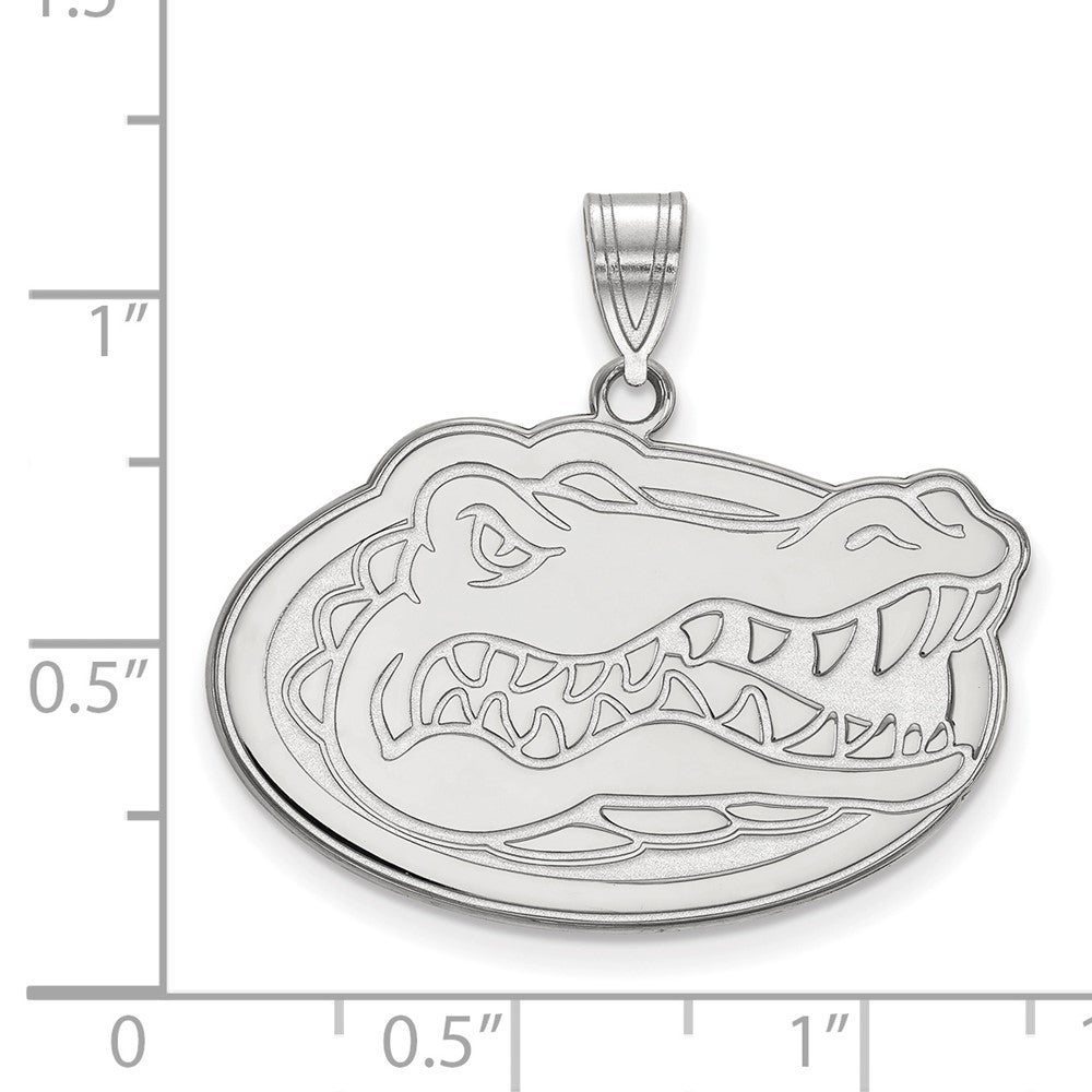 Sterling Silver Rhodium Plated Logoart University Of Florida Gator Large Pendant