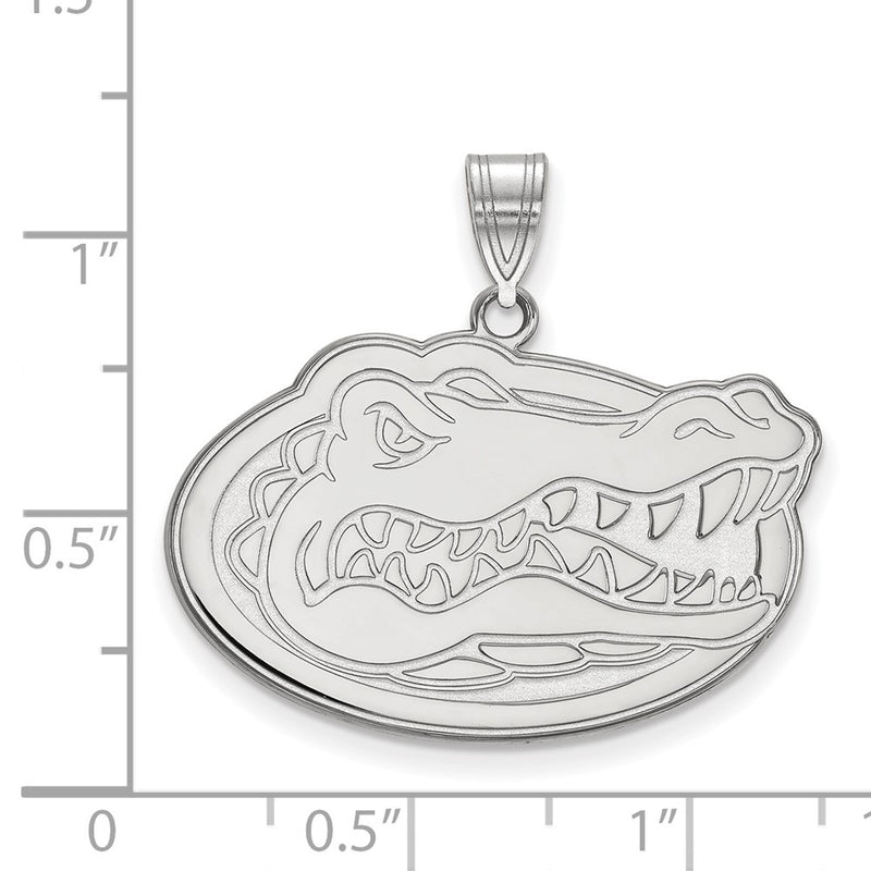 Sterling Silver Rhodium Plated Logoart University Of Florida Gator Large Pendant