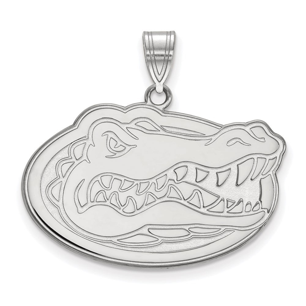 Sterling Silver Rhodium Plated Logoart University Of Florida Gator Large Pendant