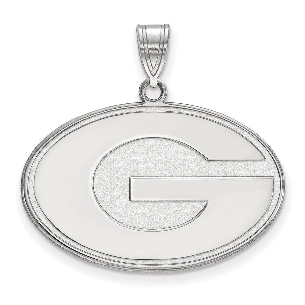 14K White Gold Logoart University Of Georgia Letter G Large Pendant