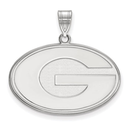 14K White Gold Logoart University Of Georgia Letter G Large Pendant