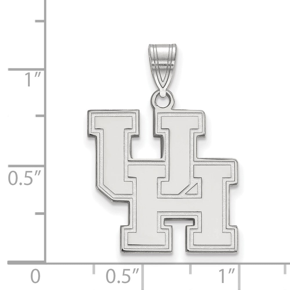 10K White Gold Logoart University Of Houston U H Large Pendant