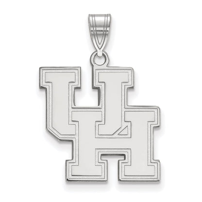 Sterling Silver Rhodium Plated Logoart University Of Houston U H Large Pendant
