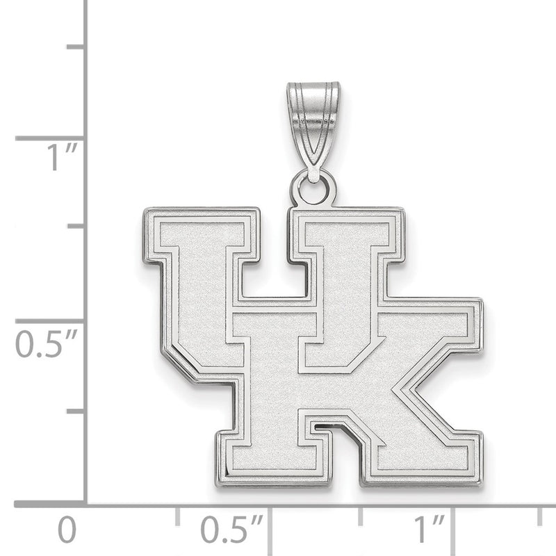 Sterling Silver Rhodium Plated Logoart University Of Kentucky U K Large Pendant