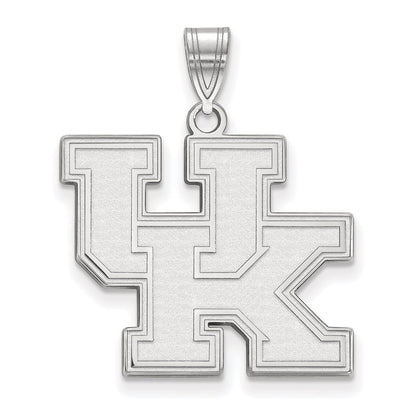 Sterling Silver Rhodium Plated Logoart University Of Kentucky U K Large Pendant