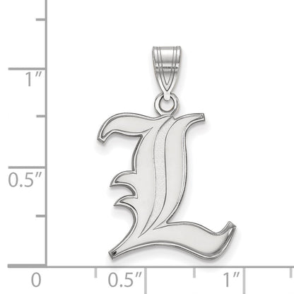 14K White Gold Logoart University Of Louisville Letter L Large Pendant